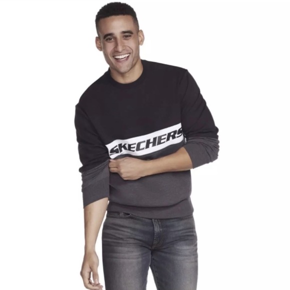 Skechers Mens 2XL Go Dri Ultra UPF 50 Long Sleeve Mock Neck Sweatshirt Black - Picture 1 of 5